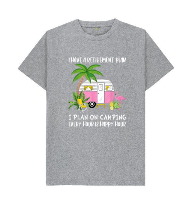 I Plan On Camping Retirement Plan Flamingo T-Shirt
