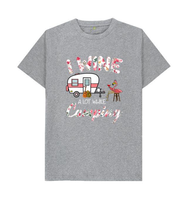 I Wine A Lot While Camping Flamingo T-Shirt