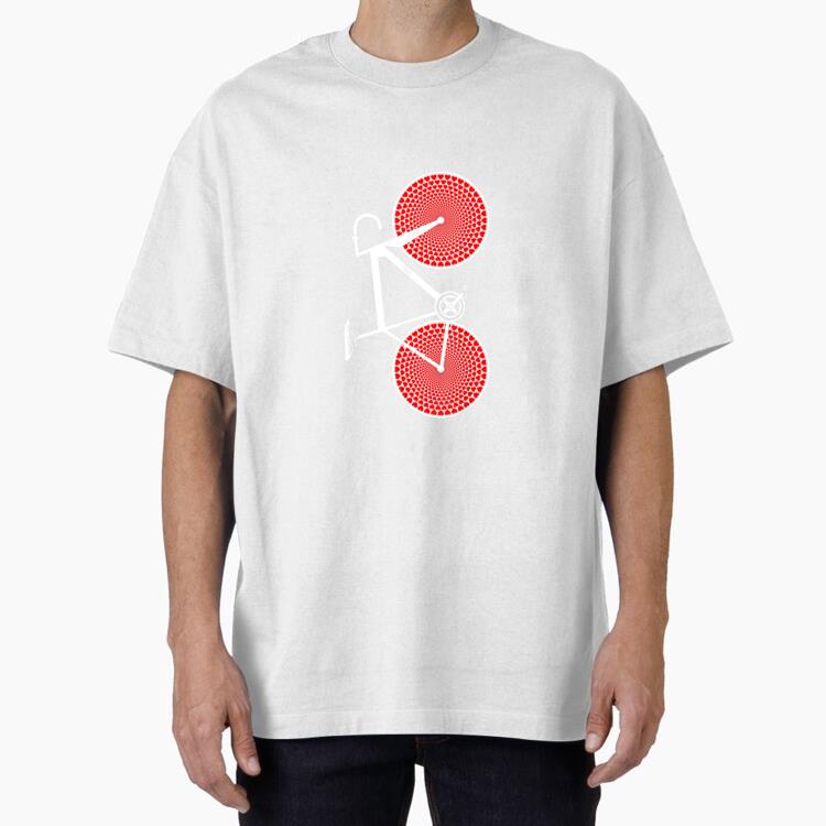 Bike Love Hearts Cyclist Oversized T-Shirt