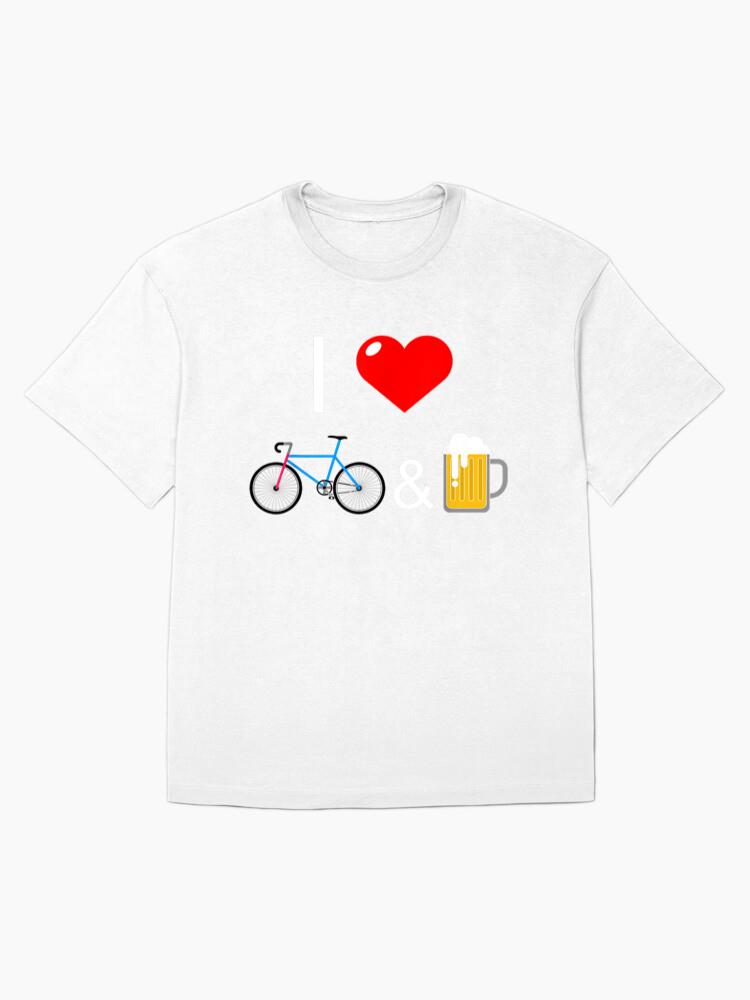 I Love Bikes And Beer Cycing Oversized T-Shirt - Image 4