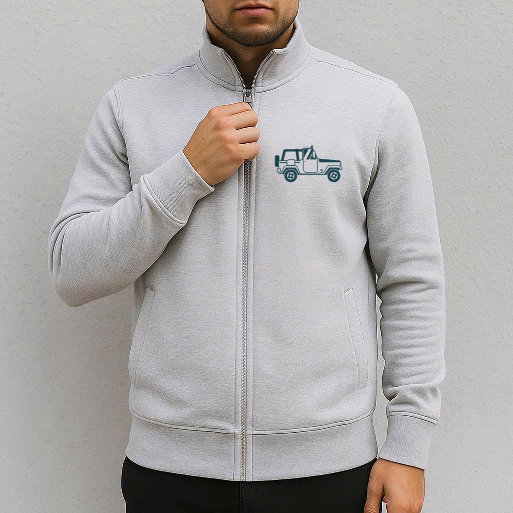 Jeep Wheel Vehicle Body Car Detailed Silhouette Jacket - Image 3