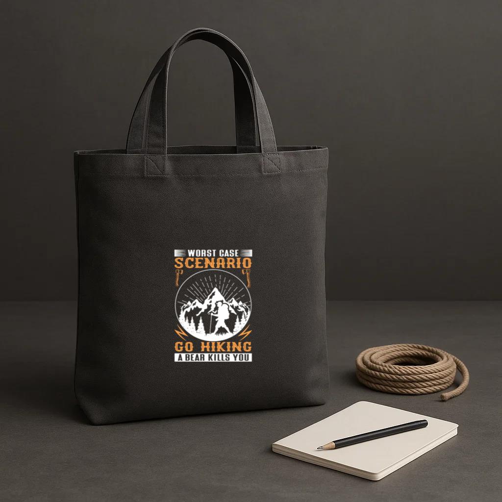 Man Motorbike Joyful Minimal Tote Canvas Bag - Image 2