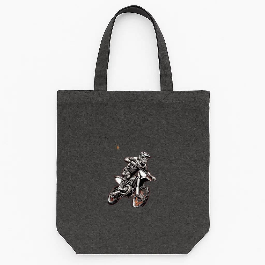 Man Motorbike Peaceful Minimal Tote Canvas Bag