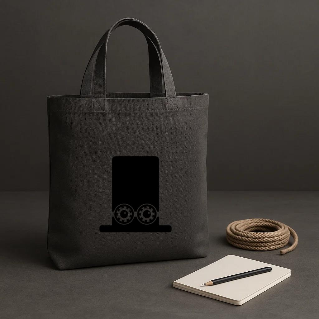 Mechanism Cogwheel Gear Wheel Gear Pinion Silhouette Tote Canvas Bag - Image 2