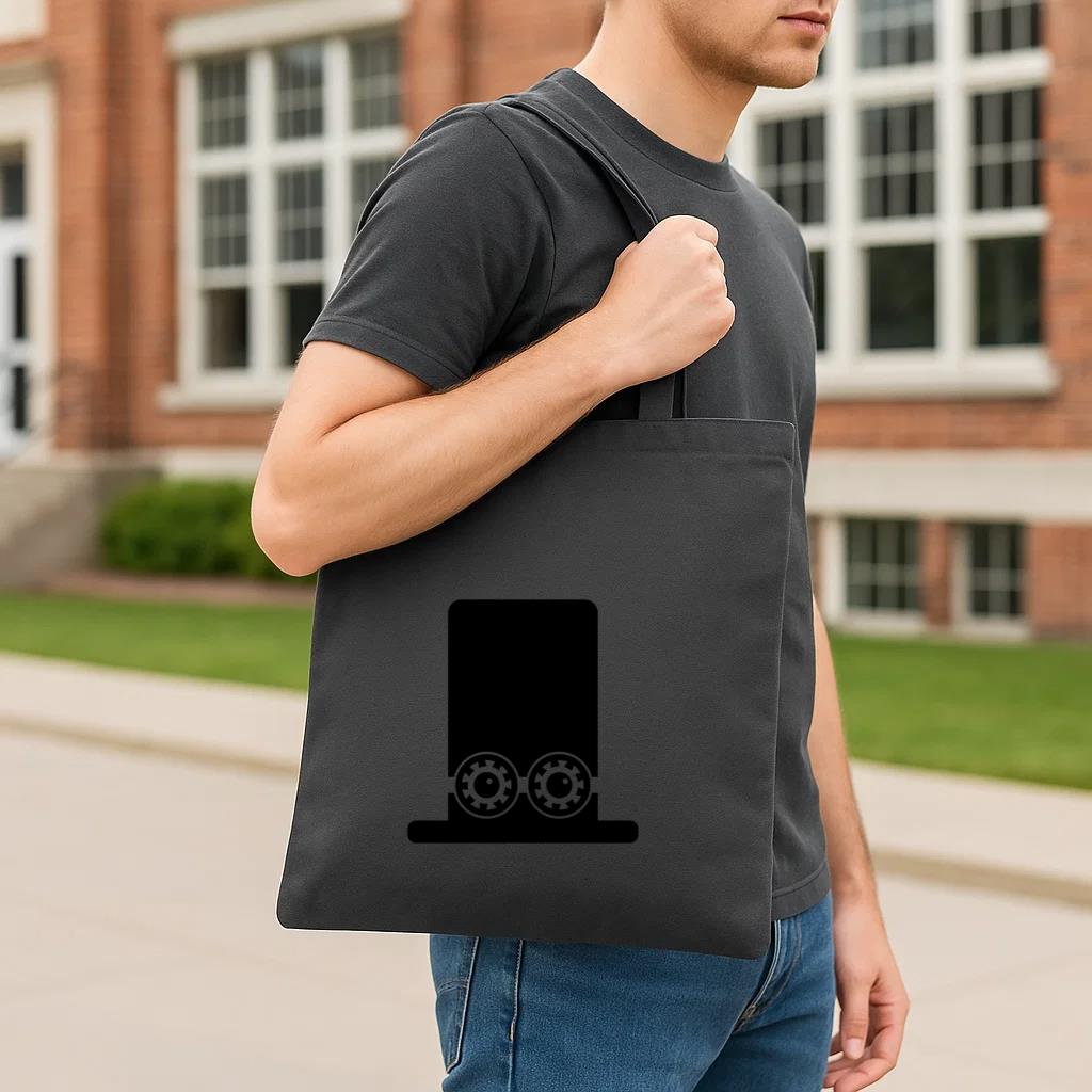 Mechanism Cogwheel Gear Wheel Gear Pinion Silhouette Tote Canvas Bag - Image 3