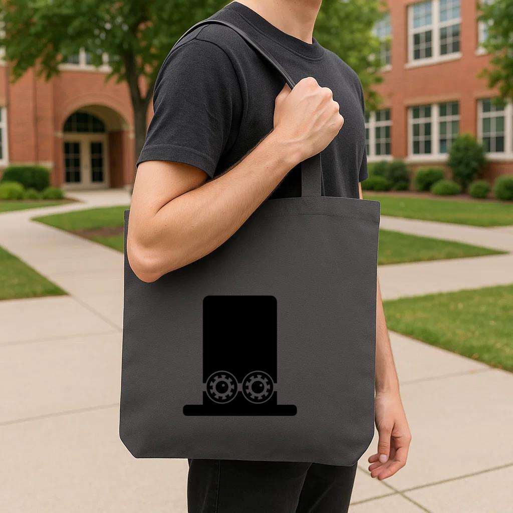 Mechanism Cogwheel Gear Wheel Gear Pinion Silhouette Tote Canvas Bag - Image 4