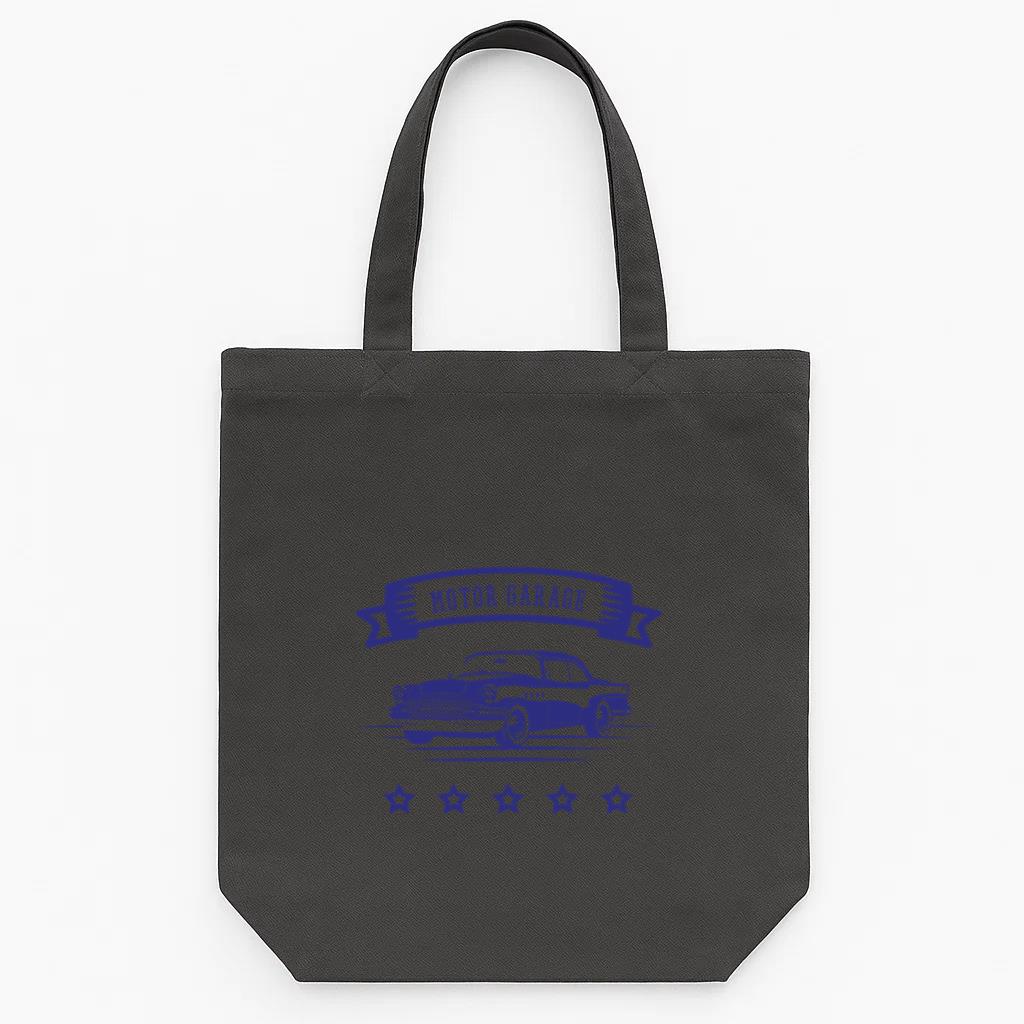 Motor Garage Retro Car Badge Tote Canvas Bag