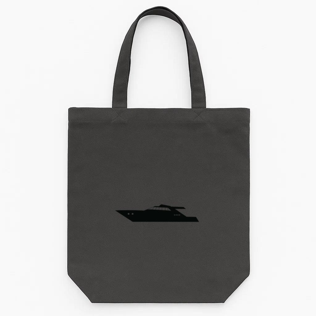 Motor Yacht Ship Silhouette Tote Canvas Bag