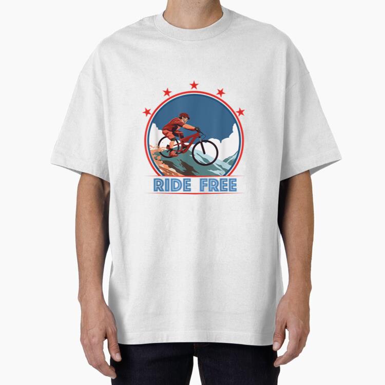 Mountain Bike Cycling Ride Free Oversized T-Shirt