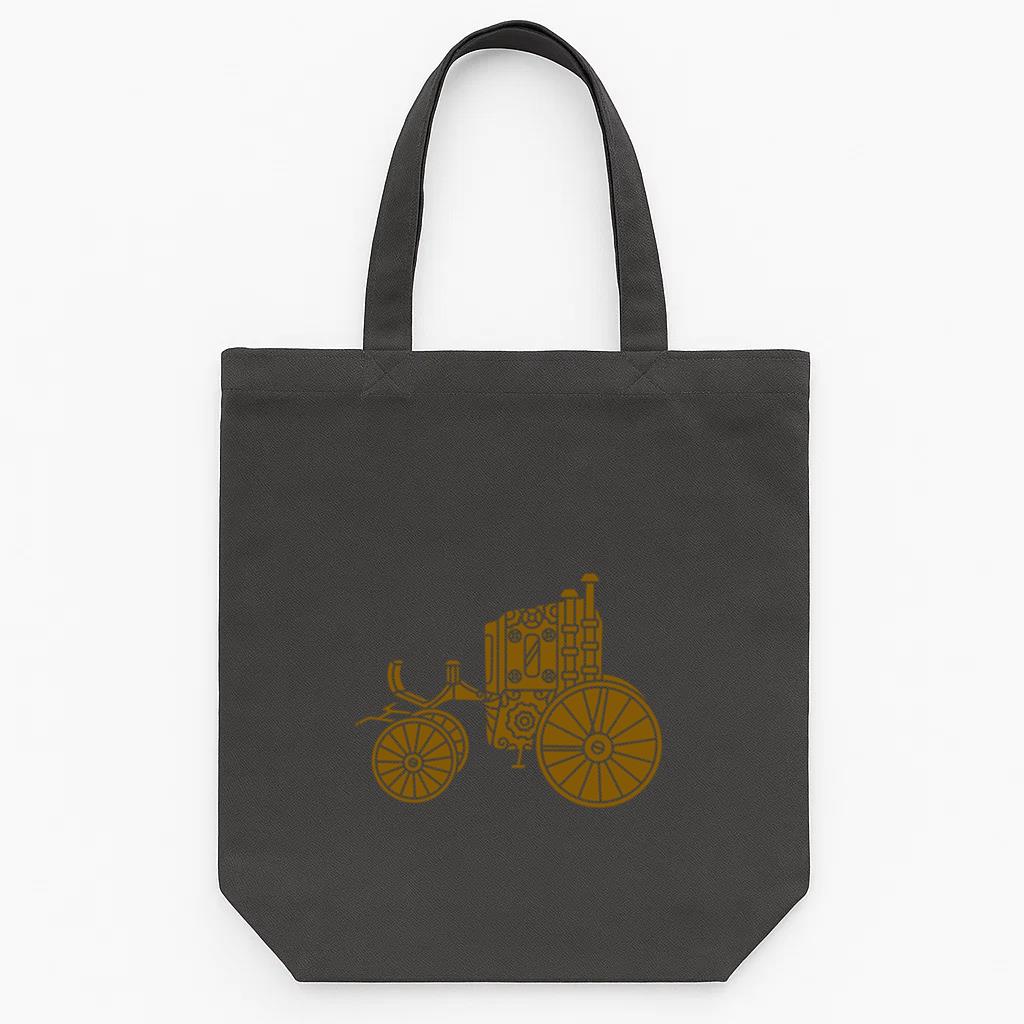 Old Fashioned Steam Engine Tote Canvas Bag