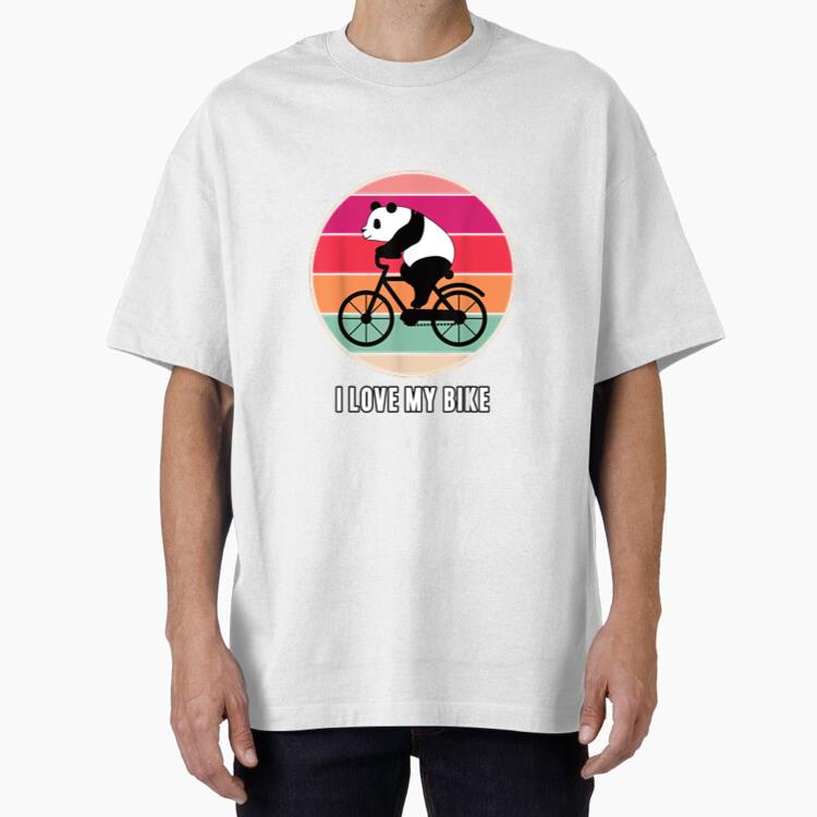 Panda Bear Cyclist Bike Oversized T-Shirt